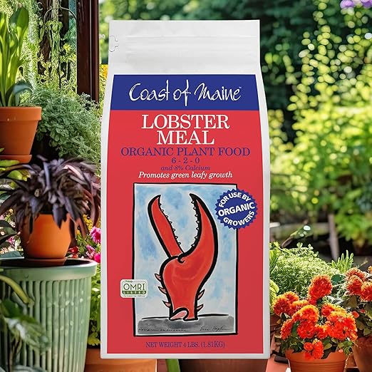 Coast of Maine Lobster Meal 4lb (Pack of 2) Organic Plant Food and Calcium OMRI Listed - for Green Leafy Growth