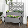Raised Garden Bed with Trellis - 2 Tier Wooden Elevated Planter Box with Legs and Metal Corners - Ideal for Vegetables Flowers Herbs