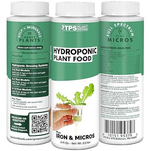 Hydroponic Plant Food Complete One Part Liquid Hydroponic Fertilizer 32 oz (1 Quart)