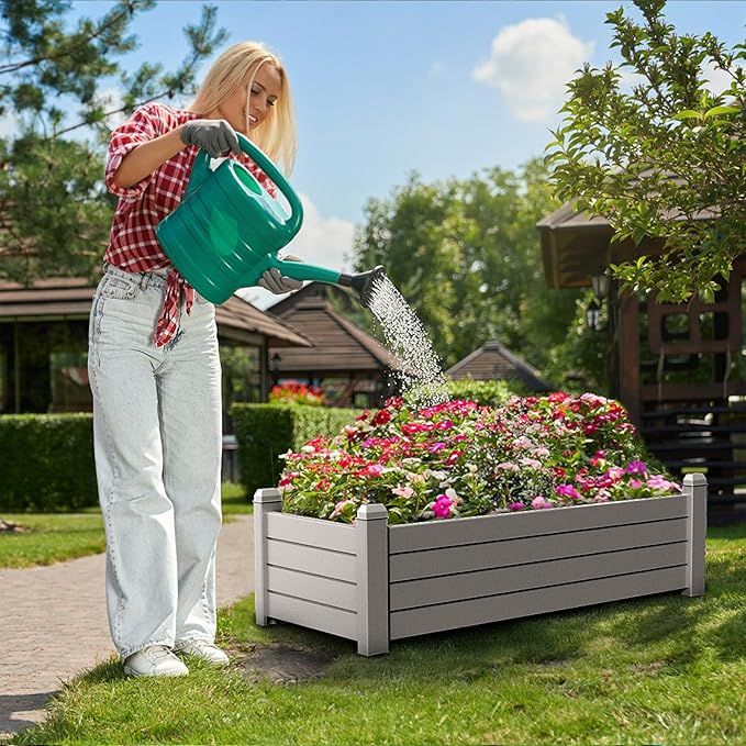 EFU Outdoor Garden Raised Bed Planter Box for Vegetables and Flowers (507A)