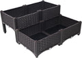 4 Raised Garden Bed with Legs Self Watering Planter Box Raised Bed to Grow Flowers Herbs Vegetables Brown OF826