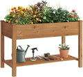 GHWIE Raised Garden Bed with ShelfElevated Wooden Planter Box with LegsGarden Planter for Backyard Patio Balcony