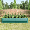 7.6x3.7x0.98FT Metal Raised Bed for Outdoor Flower Planters Vegetables Herb Galvanized Raised Garden Bed Kit Rectangular Large Metal Deep Root Planters with An Open Bottom (Green with 6x3x1ft)