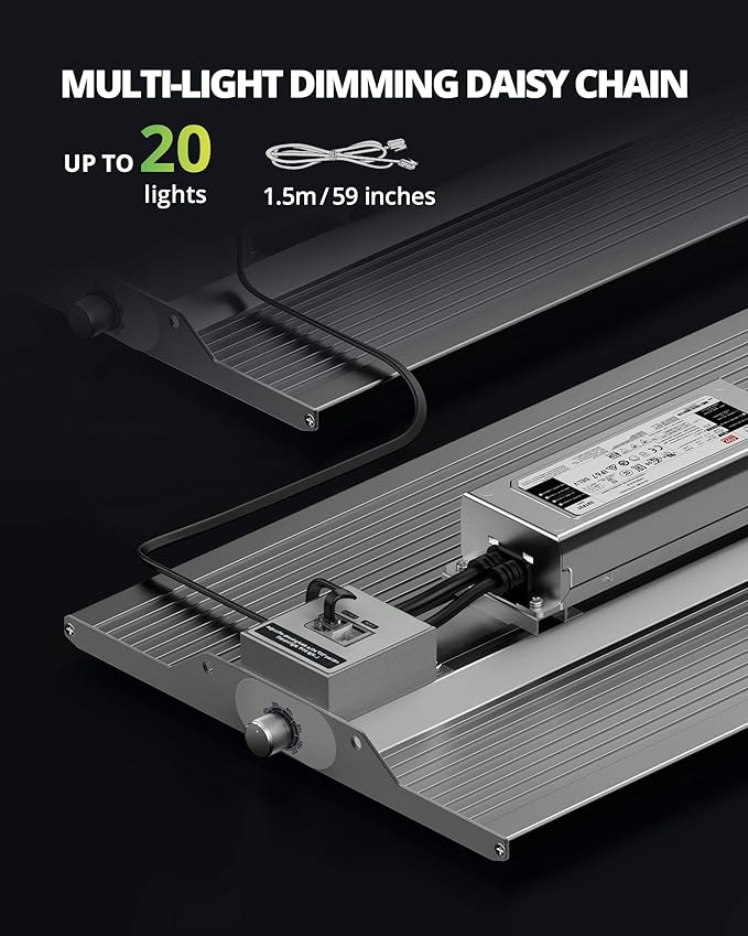 VIPARSPECTRA XS1500 LED Grow Lights for Seed Starting Compatible with Samsung LM301H Diodes and MeanWell Driver Dimming Daisy Chain Grow Lights for Indoor Plants Full Spectrum for 2x2/3x3 Grow Tent