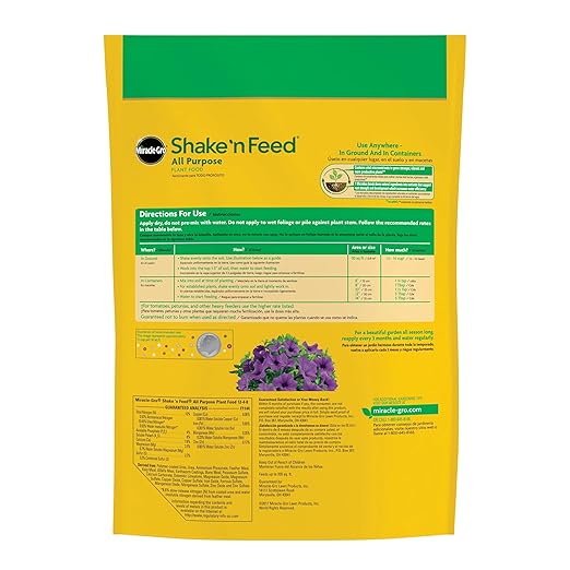 Miracle-Gro Shake 'N Feed All Purpose Plant Food - Outdoor and Indoor Plant Food for In-Ground and Containers Feeds for up to 3 Months 8 lbs.