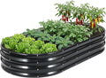 Galvanized Raised Garden Bed Outdoor 6x3x1ft Oval Metal Raised Beds for Gardening Rust-Resistant Garden Planter Box for Planting Vegetables Flowers Fruits in Backyard Patio Lawn(Grey)