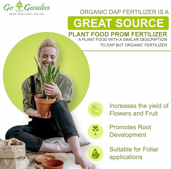 Go Garden Bio DAP Fertilizer for Home Plant - All Purpose Plant Food Gardening Fertilizer 950 Grams Granules