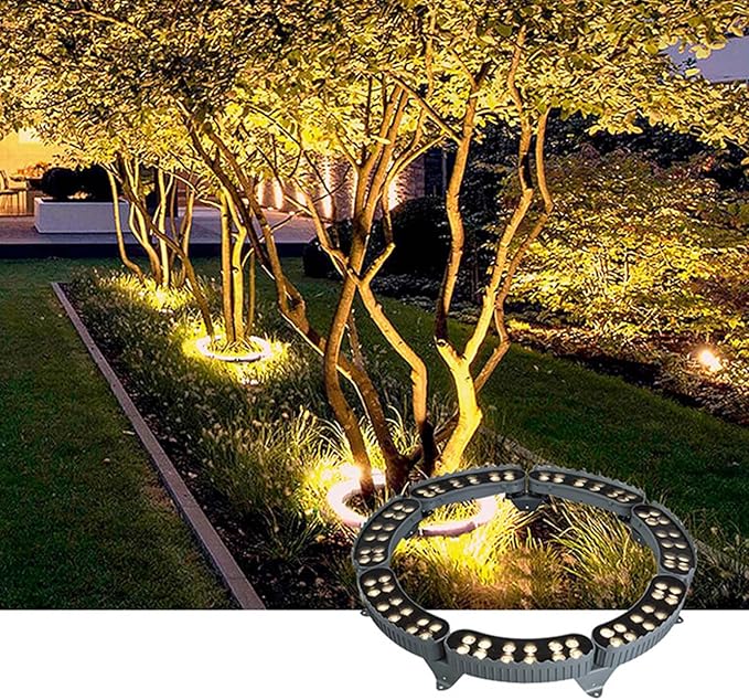 Solar Landscape Spotlights for Big Tree Lighting Solar Spot Outdoor Landscape Outdoor Landscape Waterproof Hoop Spotlight for Large Tree Yard Landscape Garden Party