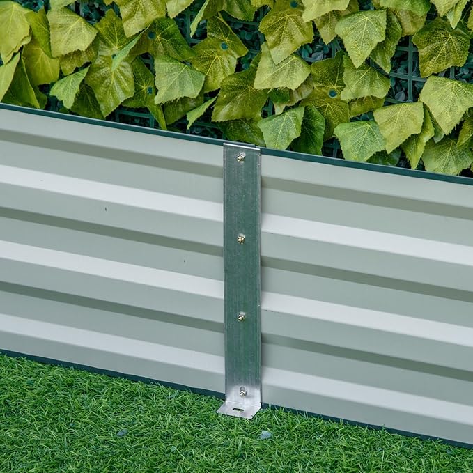 Galvanized Raised Garden Bed 8' x 3'Metal Planter Box for Vegetables Flowers and Herbs Green
