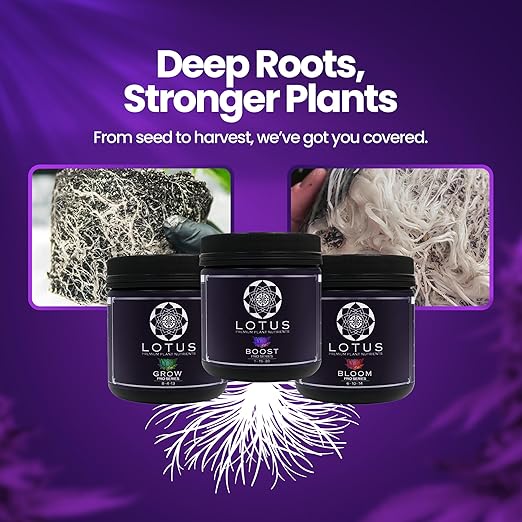 Lotus Nutrients Starter Kit (Bloom Boost and Grow) - Most Advanced Plant Nutrients and Bloom Booster - Powder Plant Fertilizer for Soil Coco Coir Hydroponics - Plant Food for Any Medium