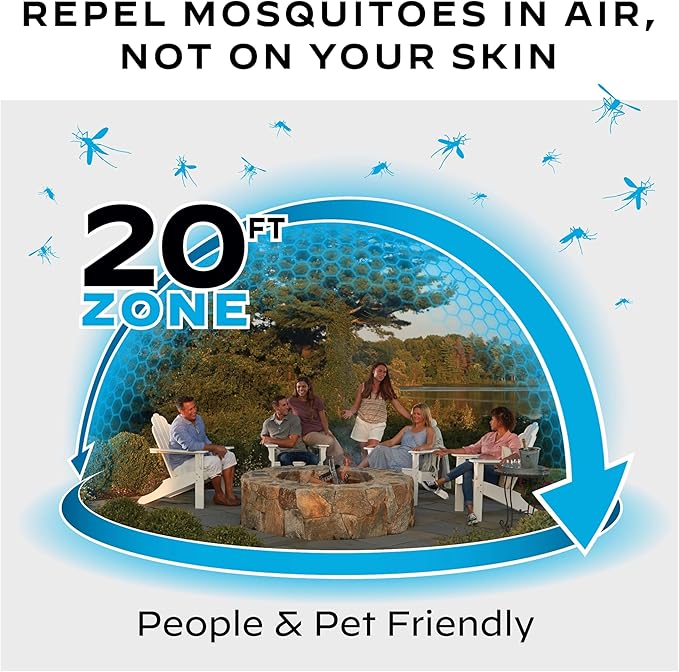 Thermacell E-Series Rechargeable Mosquito Repeller with 20’ Mosquito Protection Zone Bug Spray Alternative Scent Free