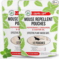 Mighty Mint Mouse Repellent Pouches – Peppermint Castor Oil &amp Cinnamon Formula – Natural Indoor Deterrent for Mice and Rodents – Plant-Based Long-Lasting Protection – 12 Count (Pack of 2)