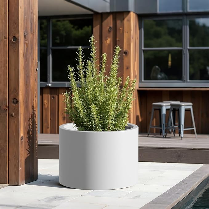 Heavy Duty Corten Steel Round Raised Garden Bed Kit 15.5 Dia. x 20 H. Pre Rusted Metal Planter Box for Vegetables Flowers Herbs White Ideal for Outdoor Gardening