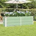 Outdoor Metal Raised Garden Bed Steel Planter Box for Gardening Vegetables Fruits Flowers Easy Assembly 62.99 x 15.75 x 17.72 in Green-738