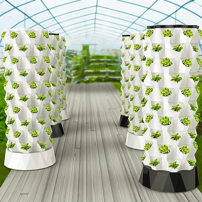 Hydroponics Tower Indoor Garden Hydroponic Growing DIY Cultivation Garden Tower Aeroponics Growing Kit for Fruits and Vegetab