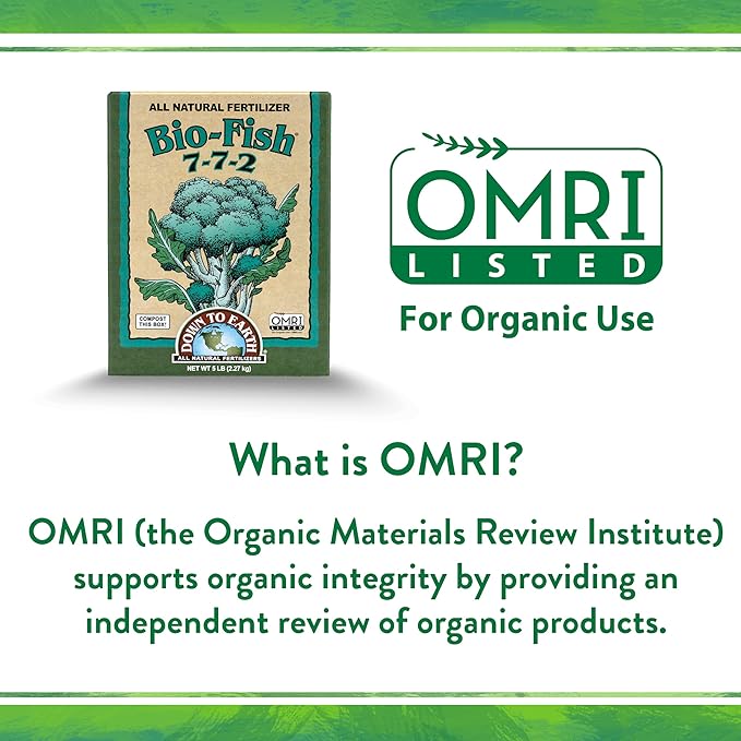 Down To Earth All Natural Fertilizers Organic Bio-Fish - Plant Food for Corn Broccoli Kale Trees and Shrubs 7-7-2 5 lb