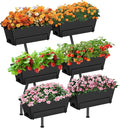 Sunexinlo 3-Tier Vertical Garden Planter with 6 Boxes 31 Tall Raised Garden Bed with Adjustable Feet for Herbs Flowers Vegetables Ideal for Indoor Outdoor Patio Balcony Deck Use Black