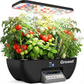 Hydroponics Growing System Kit 17 Pods Indoor Herb Garden with 2 Fans Circulation Grow Light Smart Water Cycle Auto Timer 10L Water Tank Perfect Indoor Gardening System Gifts(Black/Grey)