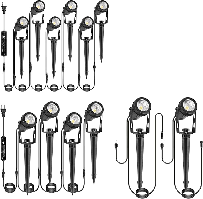 Low Voltage Landscape Lights 6 Pack+Outdoor Landscape Lights 4 Pack+Extendable Lights 2 Pack