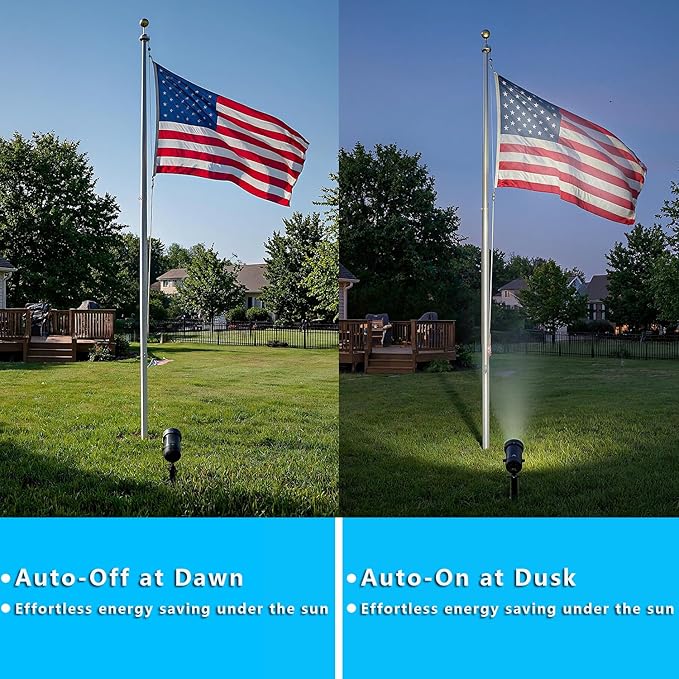 30W Ultra Bright Outdoor Spotlight 5000K Daylight LED Bullet Light with Dusk to Dawn Photocell Sensor 120V Plug in Landscape Spot Lights for Flag Pole Yard Garden Tree Statue (1 Pack)