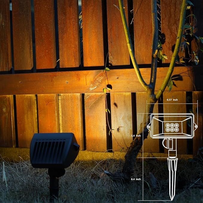GOODSMANN Low Voltage Spotlights 18W LED Wall Wash Lights 12V Outdoor 8PK Brown Landscape Lighting Kits 1000 Lumen 2700K Warm White Metal Handwired Floodlights with Stakes and Connectors
