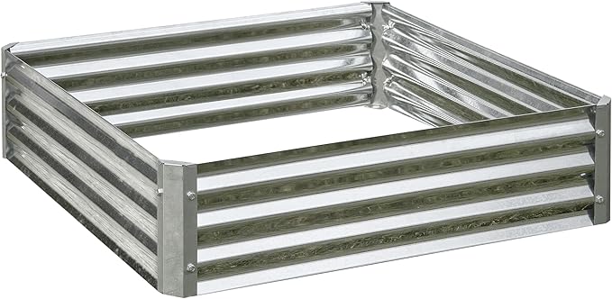 Arrow Sheds GrowIT Galvanized Steel Raised Flower and Plant Bed for The Garden or Greenhouse 40 x 40 x 11
