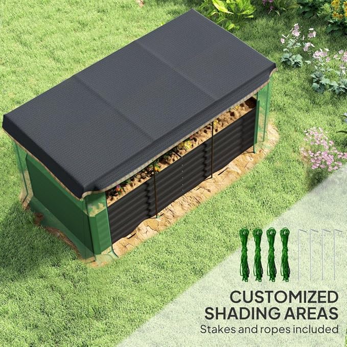 Heavy-Duty Galvanized Steel Raised Garden Bed Kit with Assembly Tools Sturdy Planter Box for Vegetables Flowers and Herbs (Dark Green + HDPE + Steel-1)