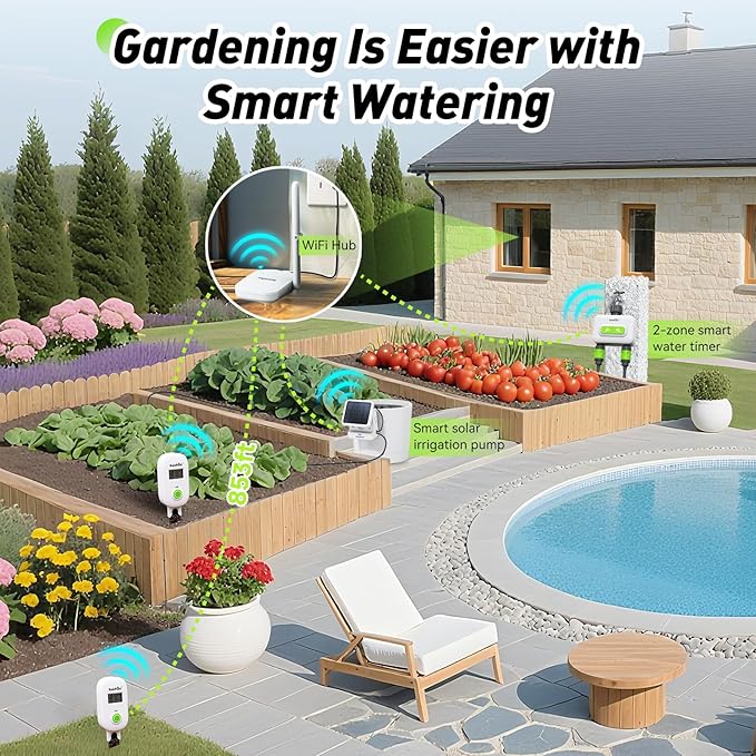 RAINPOINT Smart Digital Wireless Plant Moisture Meter Houseplants Indoor WiFi Hub Kit with Low/High Moisture AlertReal-time Monitor Hygrometer Sensor Outdoor Gardening Push Notification&ampEmail