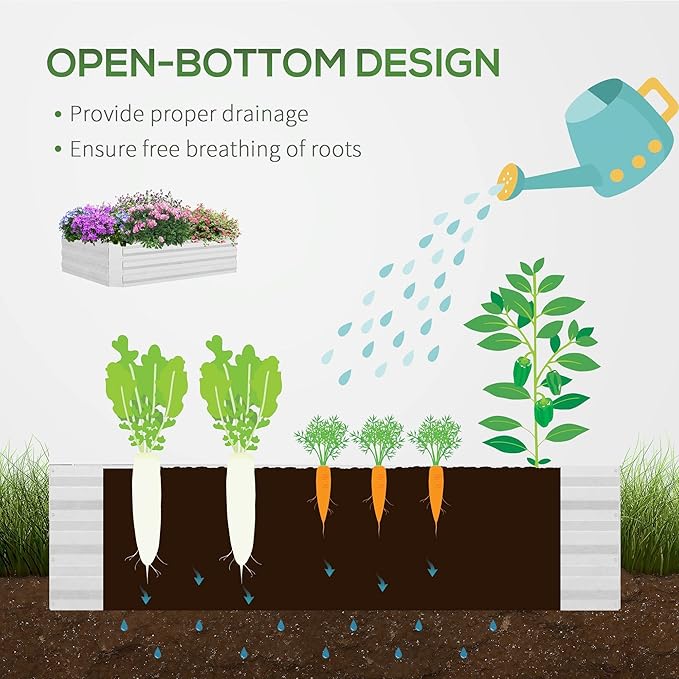 Galvanized Raised Garden Bed with Mini Greenhouse Cover Outdoor Metal Planter Box with 2 Roll Up Windows for Growing Flowers Fruits Vegetables and Herbs 50 x 37.5 x 36.25 Green