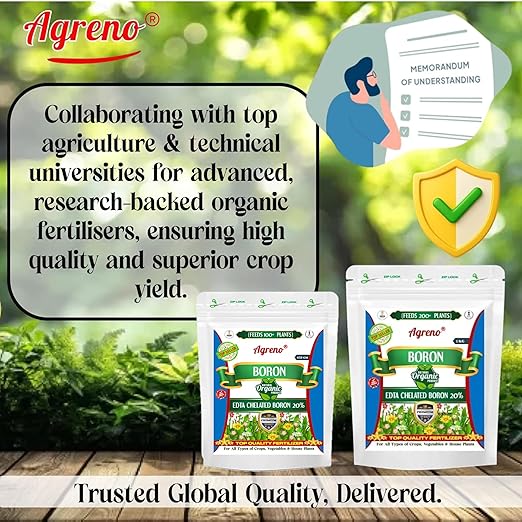 Agreno® Chelated Boron - 20% EDTA Powerful Essential Organic Fertilizer for Fast Growth of All Plants. (450 gm)