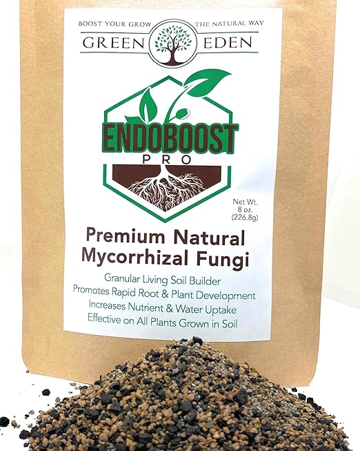 GreenEden EndoBoost Pro Mycorrhizal Fungi (7 Species) - Premium Endomycorrhizae Root Enhancer - 8oz. - Organic Microbial Inoculant - Living Soil Builders