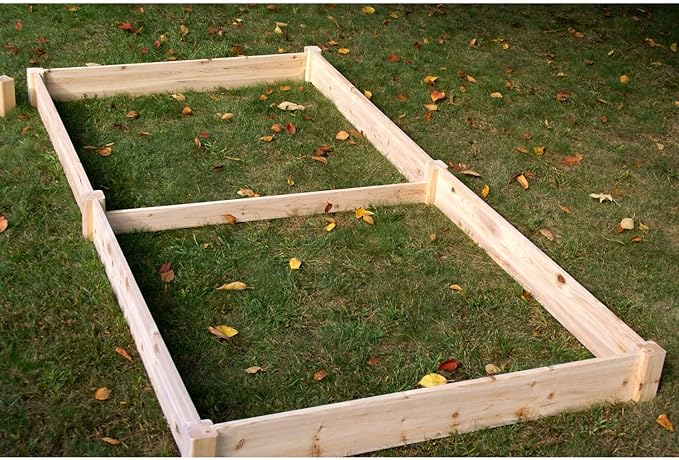 Raised Garden Bed 4x8ft - Modern Metal Planter Box for Vegetables Flowers Herbs - Durable Outdoor Garden Bed