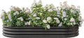 DSHADE Raised Garden Bed OutdoorGalvanized Oval Large Metal Raised Planter Bed Garden Bed Kit Anti Rust Garden Beds Large Metal Planter Box for for PlantsVegetablesFlowers (Black)