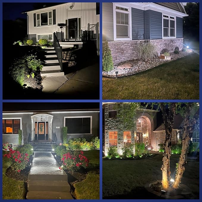 NYMPHY Solar Lights Outdoor Waterproof IP68 56 LED 3 Lighting Modes Solar Powered Garden Yard Spot Solar Lights for Outside Landscape- 4 Pack (Cool White)