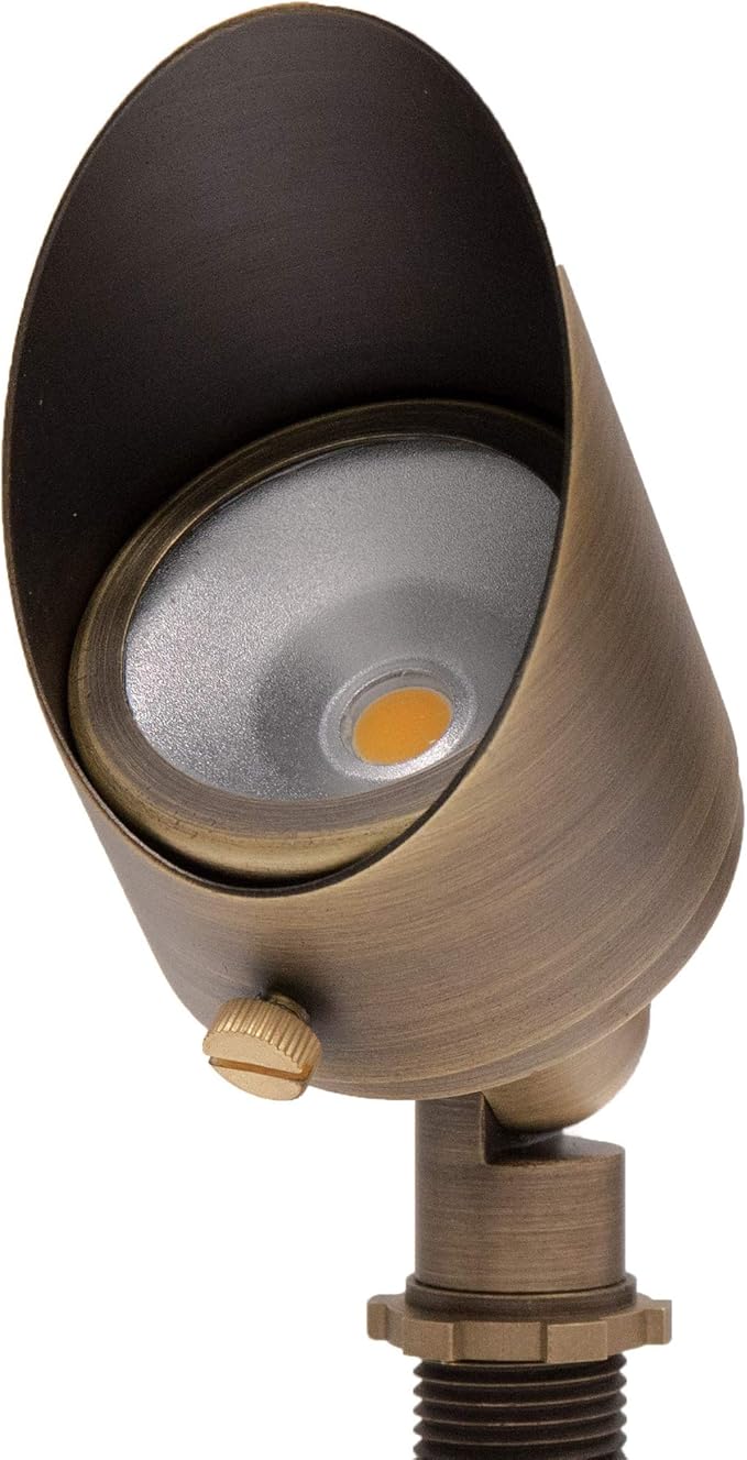12V 6W Solid Brass (Bronze) LED Outdoor Spotlight 2700K Warm White 275 Lumens for Low Voltage Landscape Lighting of Yard Lawn Garden Patio Trees &amp House