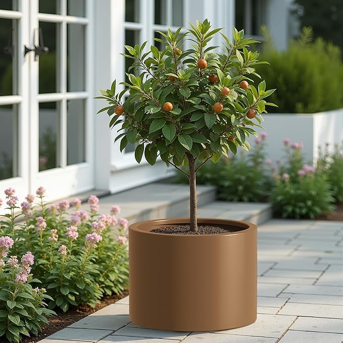 Heavy Duty Corten Steel Round Raised Garden Bed Kit 15.5 Dia. x 20 H. Pre Rusted Metal Planter Box for Vegetables Flowers Herbs Brown Ideal for Outdoor Gardening