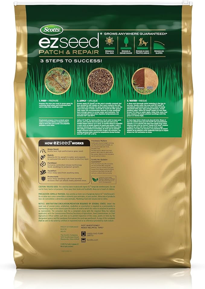 Scotts Turf Builder THICK'R LAWN and EZ Seed Patch &amp Repair for Tall Fescue Grass Seed Fertilizer and Soil Improver Bundle