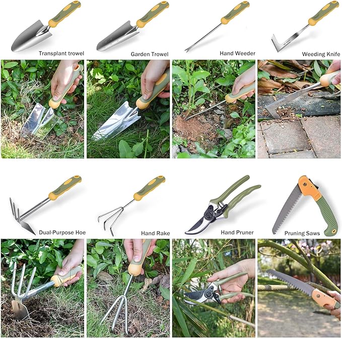 2 Garden Tool SetGreen 10 Piece Garden Tools Green 9 Piece Gardening Tools