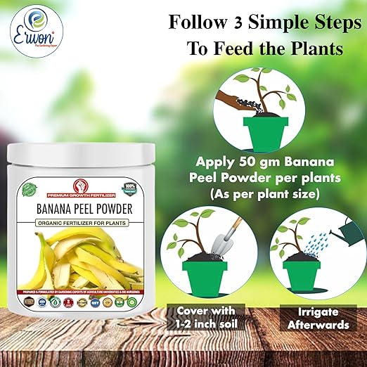 Erwon® Banana Peel Powder Fertilizer for overall Growth of Plants. (900 gm)