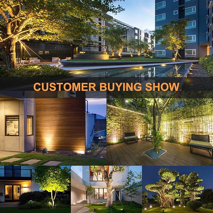 Outdoor Spotlight - LED Landscape Decorative Lights 220V Spotlight Led Beam Light IP67 Waterproof Garden Villa Landscape Tree Floodlight Rotation Spotlights(Yellow Light9W)