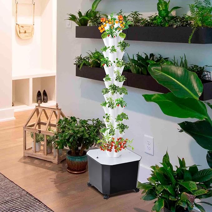 10-Layer 50 Trays Hydroponics Growing System with Timer and 4 Wheels Upgraded 50L Water Tank Capacity Multifunctional Indoor Garden Planter Kit for Leafy Vegetables