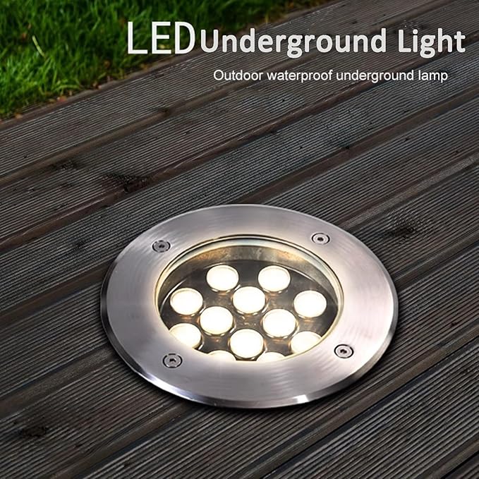 Outdoor Landscape Lights - LED Underground Light AC85-110V Recessed Spotlight IP66 Waterproof Ground Light for Walkway Garden Courtyard Step Decorative Landscape Lamp