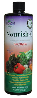 Microbe Life Hydroponics Nourish-C Verified Organic Fertilizer to Enhance Plant Nutrient Absorption for Fruits &amp Vegetables Use with Any Feeding Systems Including Hydroponics or Soil 16 Ounces