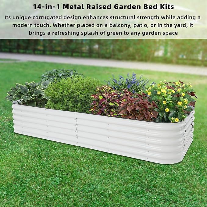 Raised Garden Bed Kit 9x2x1.5ft Raised Beds 16.9 Tall Metal Planter Box Outdoor Patio Ground Planter for Gardening Vegetables Flowers