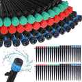 500 Pcs 5.2 Inch Drip Irrigation Emitters Adjustable Fan Shape Drip Emitters 360 Degree Water Flow Irrigation Drippers Sprayer for 1/4 Inch Tube Hose Garden Watering Kits Patio Lawn Flower Bed