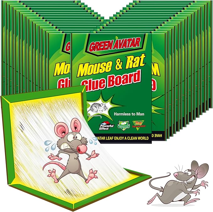 Ezoon 24 Pack Large Mouse Glue Traps with Enhanced Stickiness Sticky Rat Snake Mouse Traps Pad Board for House Indoor Outdoor Easy to Set Extra Large (8.3 x 12)