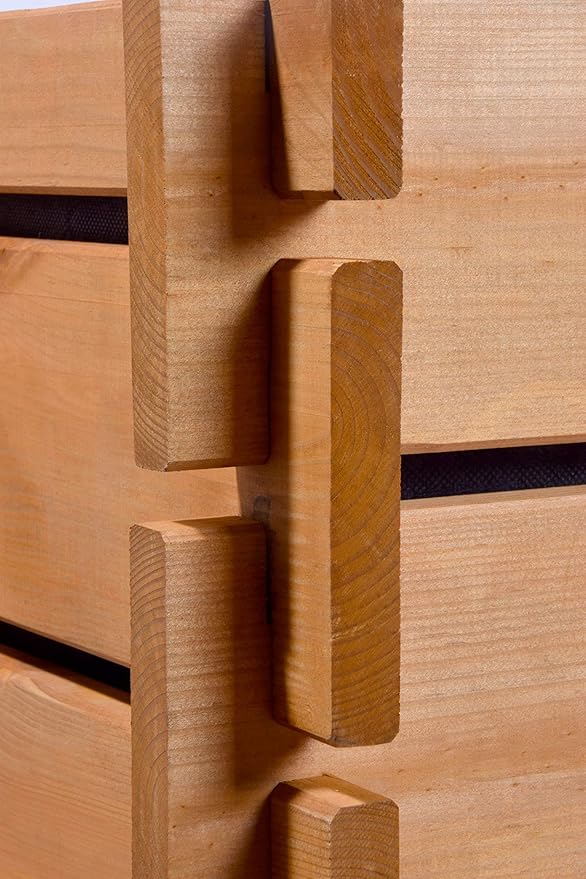 58440FSCe Raised Bed with Interlocking System Pine 79 x 37 x 79 cm Brown