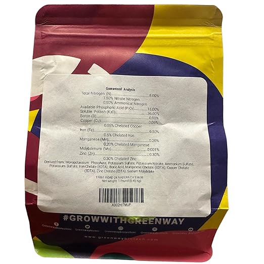 Greenway Biotech Inc. Lettuce Fertilizer 8-15-36 Powder - Water Soluble with Chelated Micronutrients for Lettuce Kale Spinach Microgreens - Helps Prevent Tip Burn - Hydroponics or Soil - 1 LB