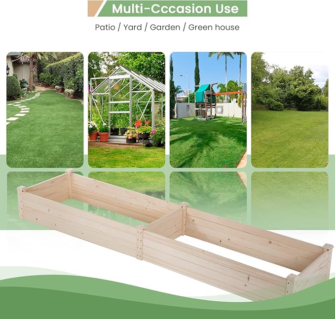 Raised Garden Bed Elevated Wood Planter Box Outdoor and Indoor Planter Box Patio Garden Grow Bed for Vegetable Flower