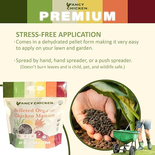 Premium Manure – 5lb Pelleted Organic Chicken Manure Fertilizer with Natural Performance Enhancers | All-Natural Plant Food Ideal for Vegetables Gardening &amp Farming USDA (2 Pack)